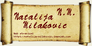 Natalija Milaković vizit kartica